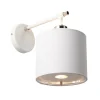 Elstead Wandlampe mit Schirm Weiß Silber Stoff Flur Bett* Wandleuchten|Designerlampen