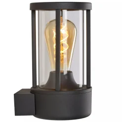 Discount Wandlampe mit Sensor Aluminium Glas Anthrazit IP44 E27