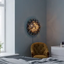 By Rydéns Wandlampe mit Stecker Schalter Rauchglas rund Ø 60 cm groß* Wandleuchten|Flurlampen