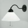 Clearance Berliner Messingleuchten Wandlampe mit Zugschalter Glas Messing T:35 cm blendarm