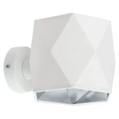 TK Lighting Wandlampe Modern Weiß Silber Stoff Metall blendarm* Wandleuchten|Flurlampen