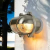 Lido Wandlampe Nickel IP64 Echt-Messing oval Maritim* Außenwandleuchten|Rustikale Lampen