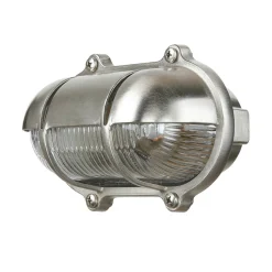 Lido Wandlampe Nickel IP64 Echt-Messing oval Maritim* Außenwandleuchten|Rustikale Lampen