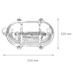 Lido Wandlampe Nickel IP64 Echt-Messing oval Maritim* Außenwandleuchten|Rustikale Lampen