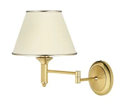 Online Jupiter Wandlampe PENELO verstellbar in Messing Weiß Bett