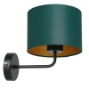 Luminex Wandlampe Petrol Gold Stoff Metall H:23 cm E27 wohnlich* Wandleuchten|Schlafzimmer Lampen