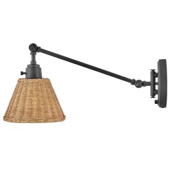 Elstead Wandlampe Rattan Metall Gelenkarm schwenkbar E27 zum Lesen* Wandleuchten|Wohnzimmerlampen