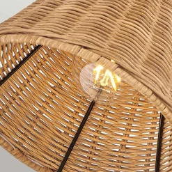 Elstead Wandlampe Rattan Metall Gelenkarm schwenkbar E27 zum Lesen* Wandleuchten|Wohnzimmerlampen