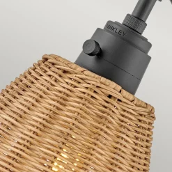 Elstead Wandlampe Rattan Metall Gelenkarm schwenkbar E27 zum Lesen* Wandleuchten|Wohnzimmerlampen