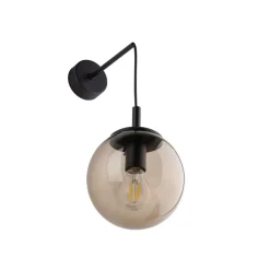 TK Lighting Wandlampe Rauchglas H: 45 cm B: 18 cm Metall Kugelschirm E27* Wandleuchten|Küchenlampen