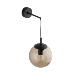 TK Lighting Wandlampe Rauchglas H: 45 cm B: 18 cm Metall Kugelschirm E27* Wandleuchten|Küchenlampen