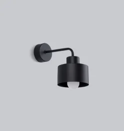 New Sollux Wandlampe Retro Metall Schwarz für E27 innen TISA