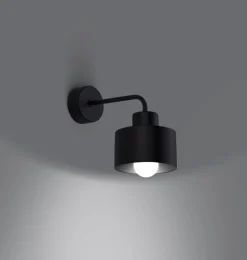 New Sollux Wandlampe Retro Metall Schwarz für E27 innen TISA