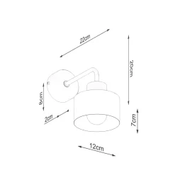 New Sollux Wandlampe Retro Metall Schwarz für E27 innen TISA