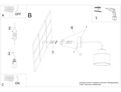 New Sollux Wandlampe Retro Metall Schwarz für E27 innen TISA