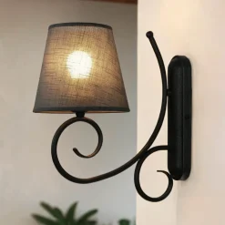 Lamkur Wandlampe Romantisch Anthrazit Landhaus gemütlich* Wandleuchten|Rustikale Lampen