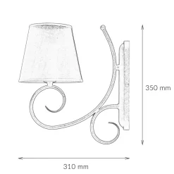 Lamkur Wandlampe Romantisch Anthrazit Landhaus gemütlich* Wandleuchten|Rustikale Lampen