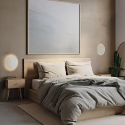 TK Lighting Wandlampe rund Ø 30 cm klein 3x G9 indirektes Licht Beige* Wandleuchten|Flurlampen