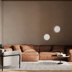 TK Lighting Wandlampe rund Ø 20 cm klein Metall Beige 2x G9 indirekt* Metall Lampen|Wohnzimmerlampen