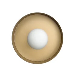 Discount Giovanni Battista Wandlampe rund D: 20 cm in Schwarz Gold Retro Messing Eisen