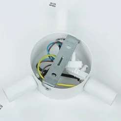 New TK Lighting Wandlampe rund Metall Ø 30 cm flach Weiß G9 Modern