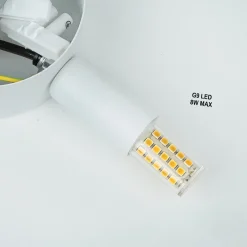 New TK Lighting Wandlampe rund Metall Ø 30 cm flach Weiß G9 Modern