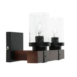 Easylight Wandlampe Rustikal B: 31 cm 2x E27 Metall Regenglas* Flurlampen|Küchenlampen