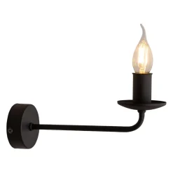 Sale TK Lighting Wandlampe Rustikal Metall Schwarz für E27 dekorativ