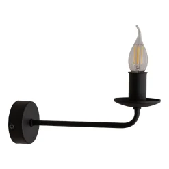 Sale TK Lighting Wandlampe Rustikal Metall Schwarz für E27 dekorativ