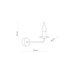 Sale TK Lighting Wandlampe Rustikal Metall Schwarz für E27 dekorativ
