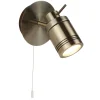Best Searchlight Wandlampe Schalter in Messing Antik IP44 GU10 Ø 10 cm Bad
