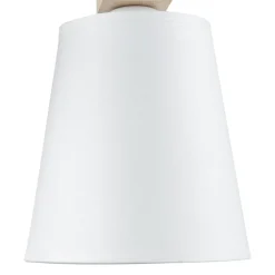 Lamkur Wandlampe Schirm Weiß Holz Skandinavisch REILLY* Wohnzimmerlampen|Stofflampen