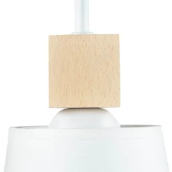 Lamkur Wandlampe Schirm Weiß Holz Skandinavisch REILLY* Wohnzimmerlampen|Stofflampen