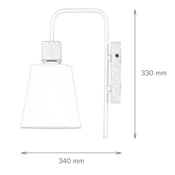 Lamkur Wandlampe Schirm Weiß Holz Skandinavisch REILLY* Wohnzimmerlampen|Stofflampen