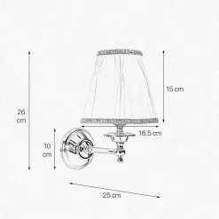 Giovanni Battista Wandlampe Schlafzimmer H: 26 cm klein Messing Stoff* Wandleuchten|Schlafzimmer Lampen