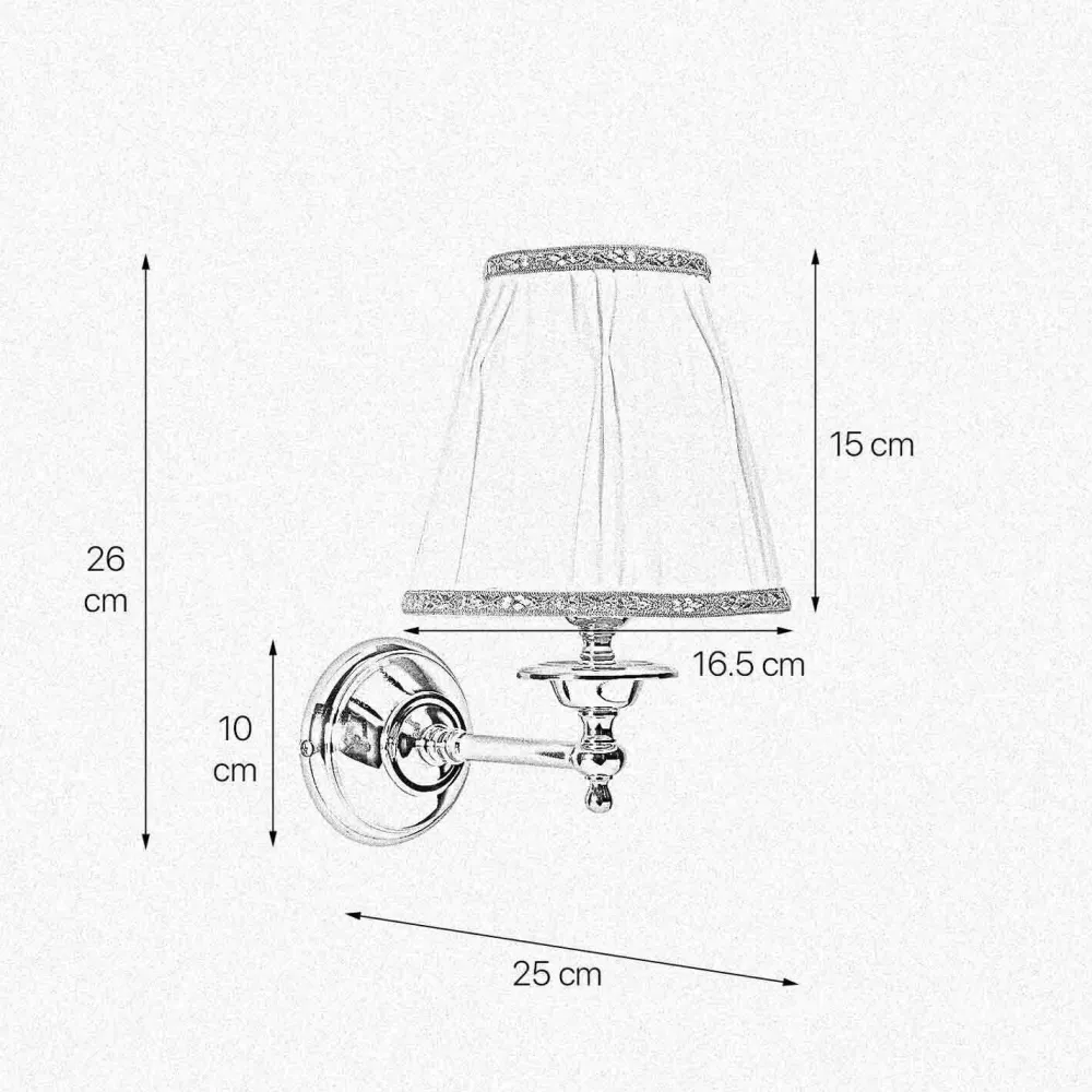 Giovanni Battista Wandlampe Schlafzimmer H: 26 cm klein Messing Stoff* Wandleuchten|Schlafzimmer Lampen