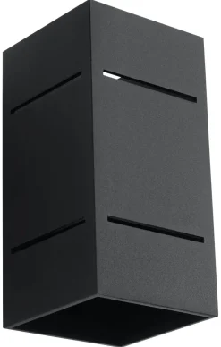 Sollux Wandlampe Schwarz Aluminium eckig G9 Up Down Modern* Wandleuchten|Flurlampen