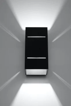 Sollux Wandlampe Schwarz Aluminium eckig G9 Up Down Modern* Wandleuchten|Flurlampen