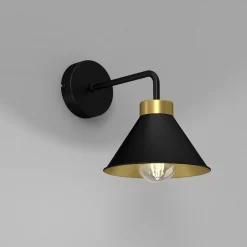 Easylight Wandlampe Schwarz Gold E27 Metall Loft Design* Wandleuchten|Küchenlampen