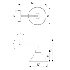 Easylight Wandlampe Schwarz Gold E27 Metall Loft Design* Wandleuchten|Küchenlampen