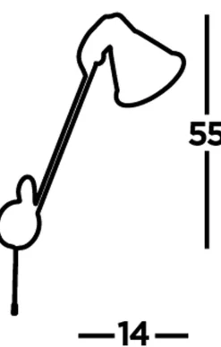 Searchlight Wandlampe Schwarz Golz verstellbar Gelenke E27 mit Schalter* Wohnzimmerlampen|Retro Lampen