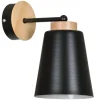 Emibig Wandlampe Schwarz Holz Metall Schirm Skandinavisch* Wandleuchten|Küchenlampen