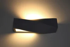 Sollux Wandlampe Schwarz Keramik Glas 42 cm Up Down indirekt* Keramiklampen|Küchenlampen