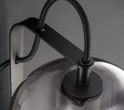 WOFI Wandlampe Schwarz Metall Glas Modern E27 VASYA* Wandleuchten|Küchenlampen