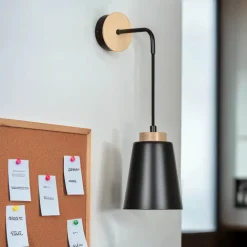 Best Emibig Wandlampe Schwarz Metall Holz Skandinavisch ROGER