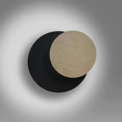 Emibig Wandlampe Schwarz Natur G9 rund indirekte Beleuchtung* Wandleuchten|Flurlampen