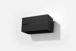 Best Sollux Wandlampe Schwarz Up Down B:20cm Aluminium eckig