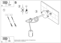 Best Sollux Wandlampe Schwarz verstellbar H: bis 1 m E27