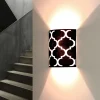 ALDEX Wandlampe Schwarz Weiß Retro Muster Up Down H: 25 cm* Wandleuchten|Flurlampen