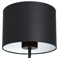Luminex Wandlampe Schwarz Weiß Stoff Metall H:23 cm wohnlich* Wandleuchten|Schlafzimmer Lampen